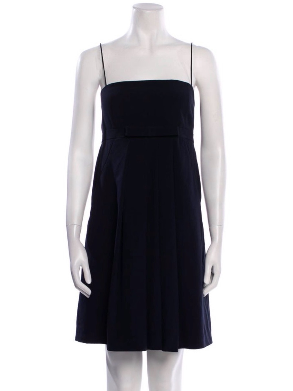 Dark Blue Moschino Navy Spaghetti-Strap Midi Dress